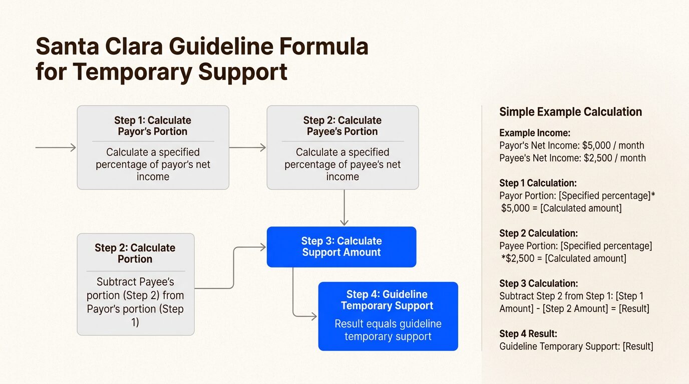 The Santa Clara Guideline formula provides a mechanical calculation for temporary spousal support.
