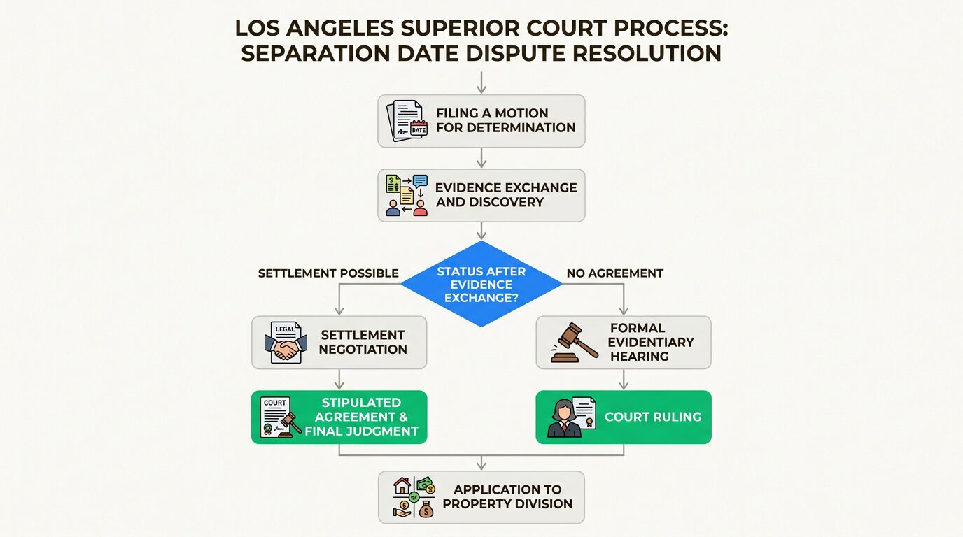Understanding the litigation path helps spouses prepare for the evidentiary hearings required to resolve disputed separation dates.