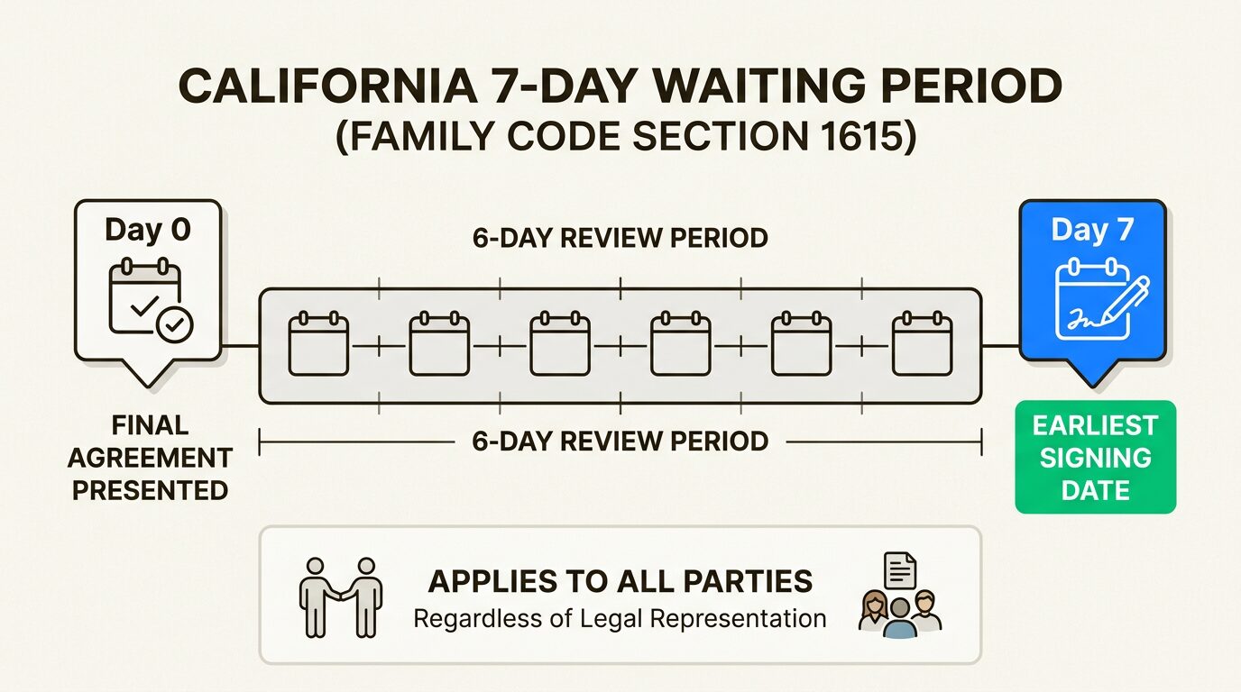 Mandatory seven-day review period prevents claims of duress