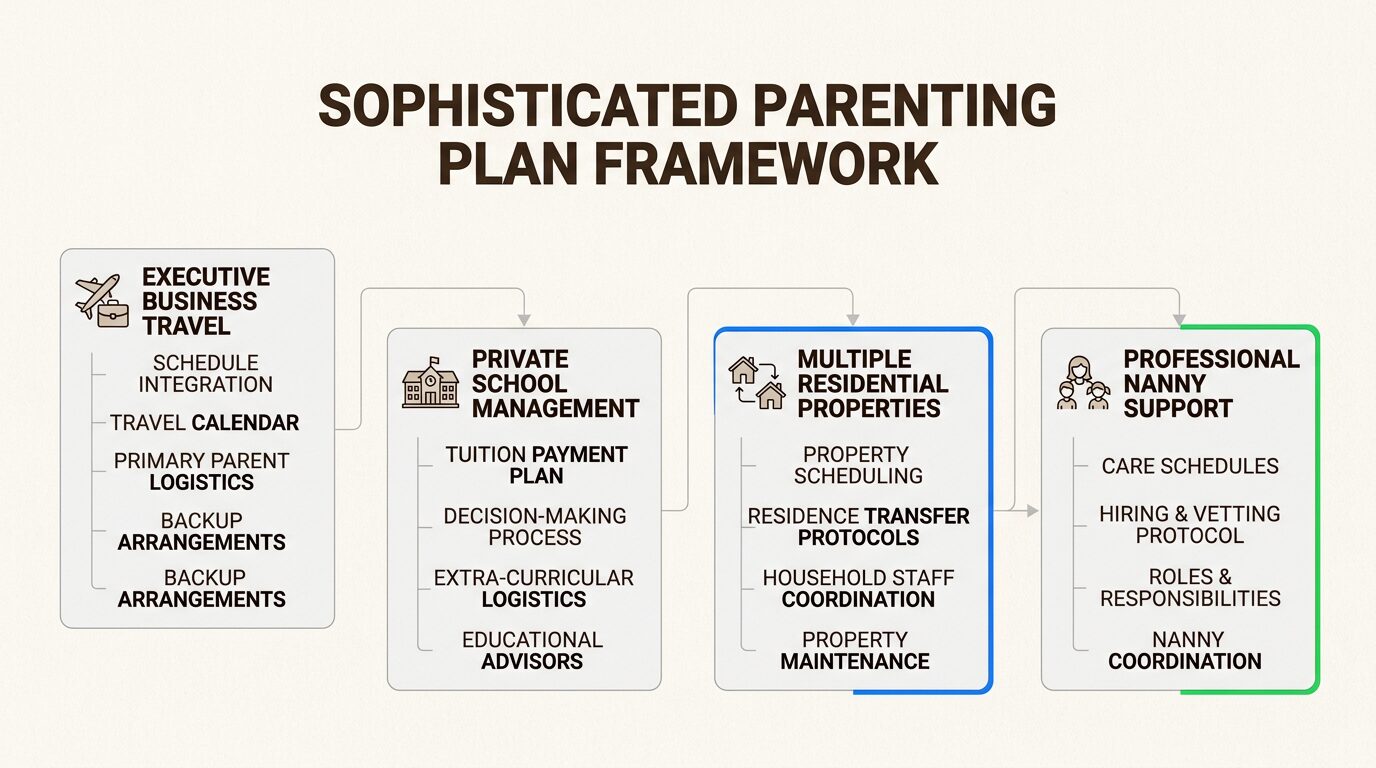 High-net-worth families require customized provisions that account for executive travel, private education, and the integration of professional household staff.