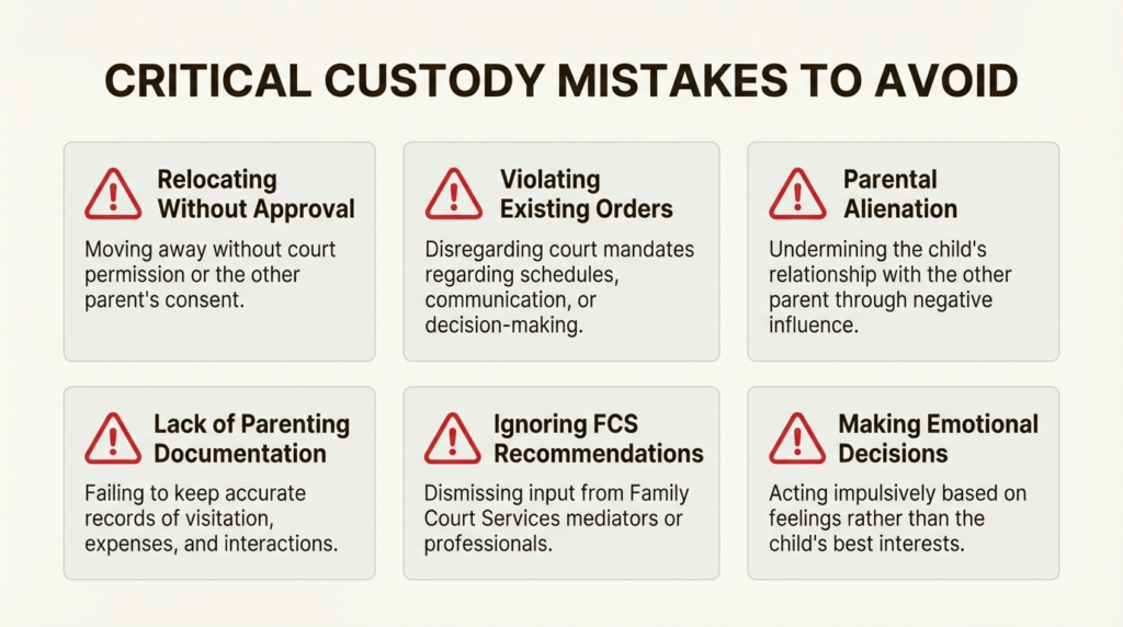child custody mistakes to avoid in los angeles courts